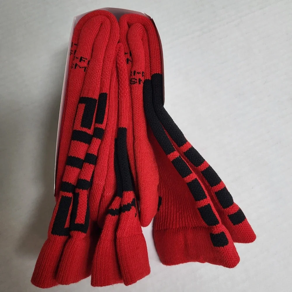 Nike Elite‎ Basketball Dri Fit Crew Socks Red Black Kids Youth 3Y-5Y WMN 4-6 NWt